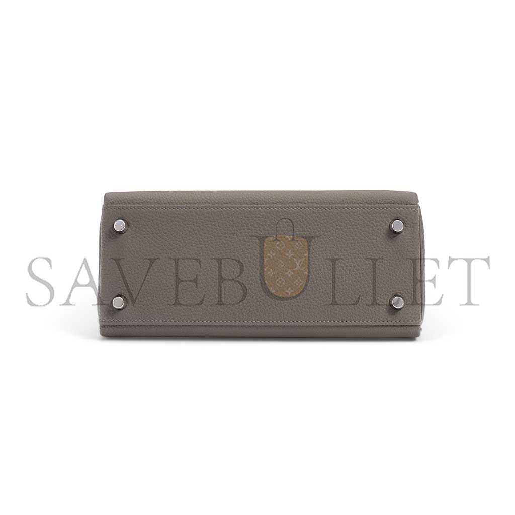 H**mes togo leather retournÉ kelly 25 with palladium hardware (25*17*7cm)